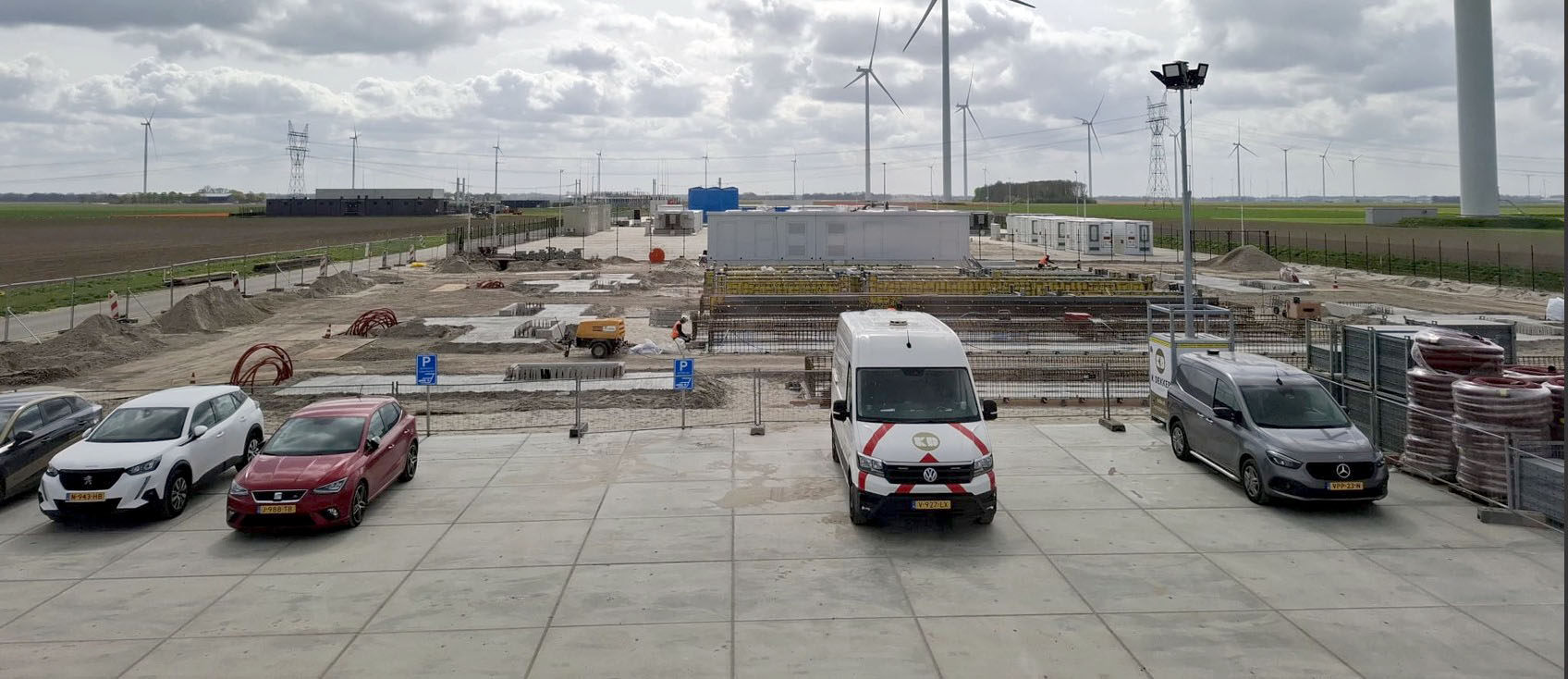 Fundering beton batterij-opstellingen energieopslaglocatie te Dronten