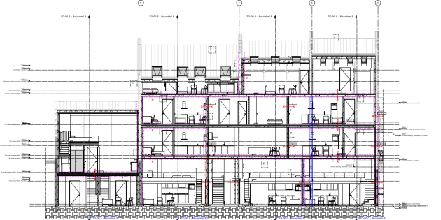 doorsnede renovatie pakhuis te Delft