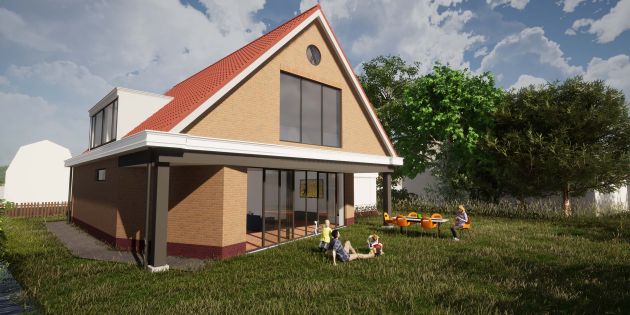 rendering nieuw woonhuis Den Ilp